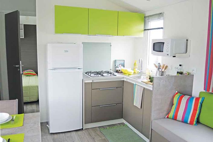Camping Noirmoutier - Mobil-home Famille cuisine- 6 personnes - Camping Le Bois Joli