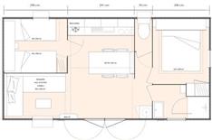 Mobil-home Détente - 4 personnes - Camping Noirmoutier plan  - Camping Le Bois Joli