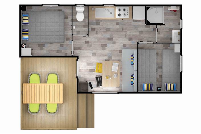 Camping Noirmoutier -  mobil-home confort plan  - Camping Le Bois Joli