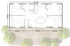 Plan Mh 3 chambres - Camping Le Bois Joli
