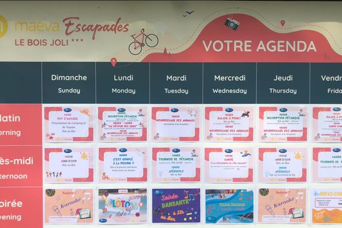 exemple de planning juillet aout au camping le bois joli lagon maeva - Camping Le Bois Joli